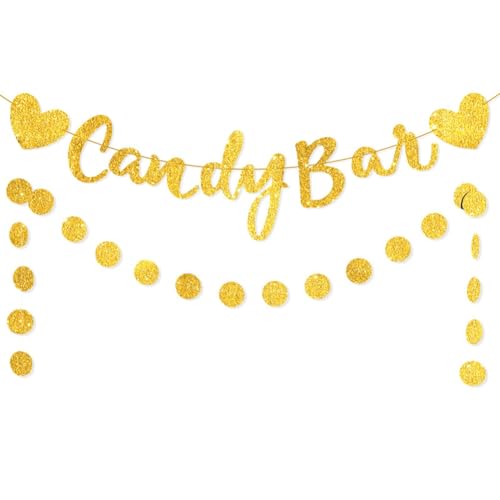 Wisafory Candy Bar Girlande Glitter Candybar Banner Gold Babydusche Banner Candybar Wimpelkette für Junggesellinnenabschied Hochzeit Geburtstag Party Feier Deko Baby Shower Kombination 1 Wisafory Candy Bar Girlande Glitter Candybar Banner Gold Babydusche Banner Candybar Wimpelkette für Junggesellinnenabschied Hochzeit Geburtstag Party Feier Deko Baby Shower Kombination 1 von Wisafory