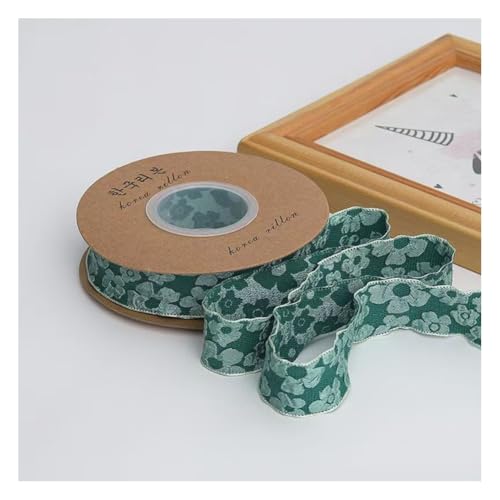 Wisafory Geschenkband mit Blumen Rüschenbänder Jacquard-Band Schleifenband Polyesterband Dekoband Stoffband für Geschenkverpackung, Bastelarbeiten, Hochzeitsdekoration 25mm x 10 Yards Grün Wisafory Geschenkband mit Blumen Rüschenbänder Jacquard-Band Schleifenband Polyesterband Dekoband Stoffband für Geschenkverpackung, Bastelarbeiten, Hochzeitsdekoration 25mm x 10 Yards Grün von Wisafory