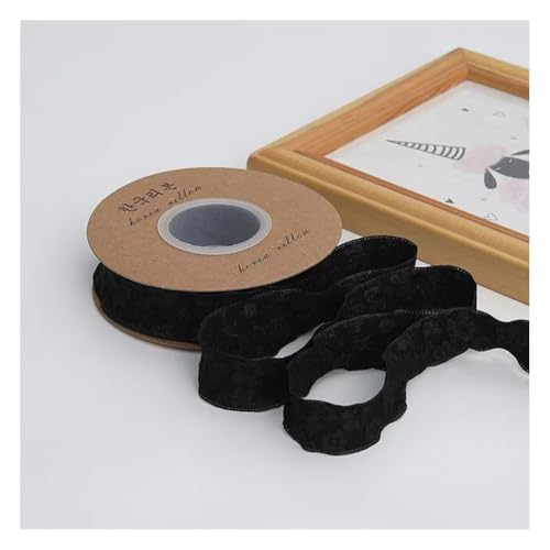 Wisafory Geschenkband mit Blumen Rüschenbänder Jacquard-Band Schleifenband Polyesterband Dekoband Stoffband für Geschenkverpackung, Bastelarbeiten, Hochzeitsdekoration 25mm x 10 Yards Schwarz Wisafory Geschenkband mit Blumen Rüschenbänder Jacquard-Band Schleifenband Polyesterband Dekoband Stoffband für Geschenkverpackung, Bastelarbeiten, Hochzeitsdekoration 25mm x 10 Yards Schwarz von Wisafory