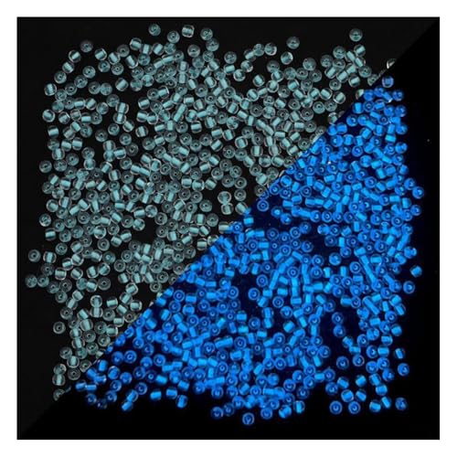 Wisafory Glasperlen, leuchten im Dunkeln Runde Glass Seed Beads leuchtende Spacer-Beads Rocailles kleine Bastelperlen für DIY-Armbänder Halsketten Schmuckherstellung Himmelblau 4mm 750Pcs Wisafory Glasperlen, leuchten im Dunkeln Runde Glass Seed Beads leuchtende Spacer-Beads Rocailles kleine Bastelperlen für DIY-Armbänder Halsketten Schmuckherstellung Himmelblau 4mm 750Pcs von Wisafory