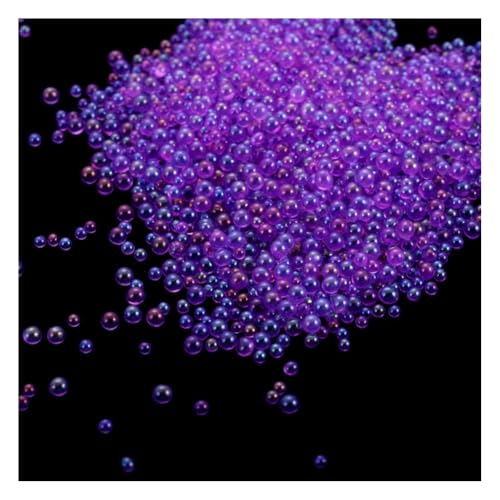 Wisafory Glasperlen 20g 0.4~3mm Harz Blasen Perlen Ohne Loch Wassertropfen-Perlen Harzfüllmaterial Micro Caviar Beads für Harzherstellung Nagel Kunst DIY Verschönerung Dekorationen Dunkelviolett von Wisafory