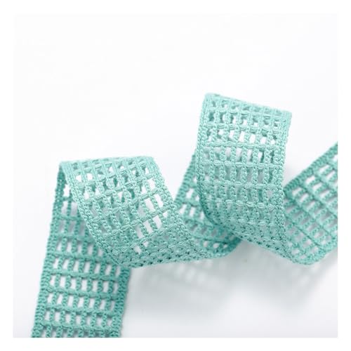 Wisafory Häkel Spitzenband Netzband Hohles Design Band Ribbon Gehäkeltes Fleckenband Handgemachte Stoffband für Party Home Kleidung Haarschmuck Blumenstrauß Geschenkverpackungen Soja Grün 2.5cm x 9M von Wisafory