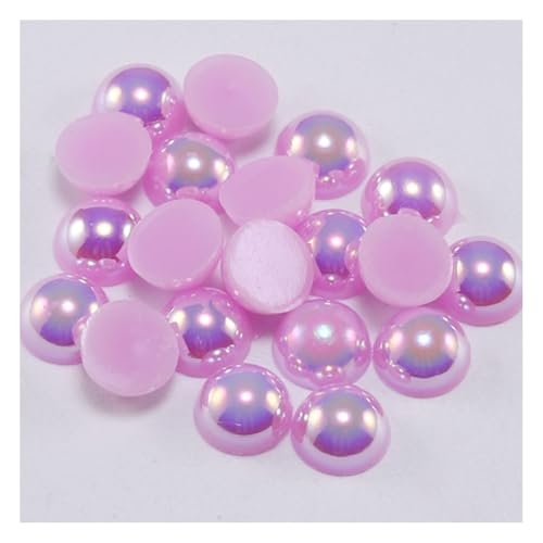 Wisafory Halbrunde Perlen Flache Rückseite Perle Halb Runde Harz Perlen Flache Böden Perlen Glanz Kunstperlen für DIY Basteln Halsketten Armbänder Schmuck Hochzeitskleider Hellviolett 6mm x 100 Stück von Wisafory