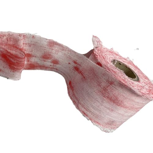 Wisafory Halloween Blutiges Tuch 5cm*5m Weiß Blutige Drucken Gaze Gruseliges Blutbandage Netztuch Dekostoff Horror Blutverband Requisiten für Türvorhang-Treppenhäuser Spukhaus Dekoration Wisafory Halloween Blutiges Tuch 5cm*5m Weiß Blutige Drucken Gaze Gruseliges Blutbandage Netztuch Dekostoff Horror Blutverband Requisiten für Türvorhang-Treppenhäuser Spukhaus Dekoration von Wisafory