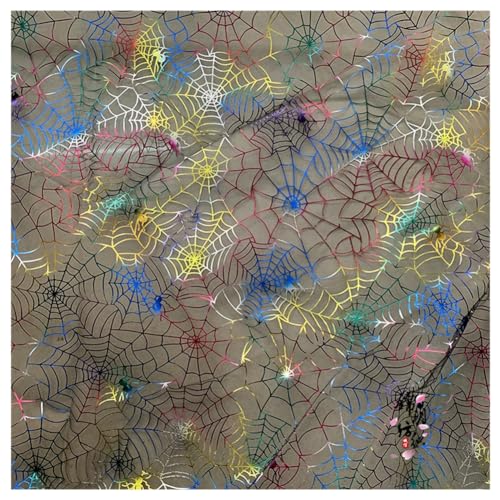Wisafory Halloween Organza Stoff Spinnennetz Kürbis Tüll Stoff Glitzer Netzstoff Buntes Halloween-Wanddekoration Stretch Stoff für DIY Dekoration Zuhause Horror Party Halloween Kostüm 3# 150 * 500cm Wisafory Halloween Organza Stoff Spinnennetz Kürbis Tüll Stoff Glitzer Netzstoff Buntes Halloween-Wanddekoration Stretch Stoff für DIY Dekoration Zuhause Horror Party Halloween Kostüm 3# 150 * 500cm von Wisafory