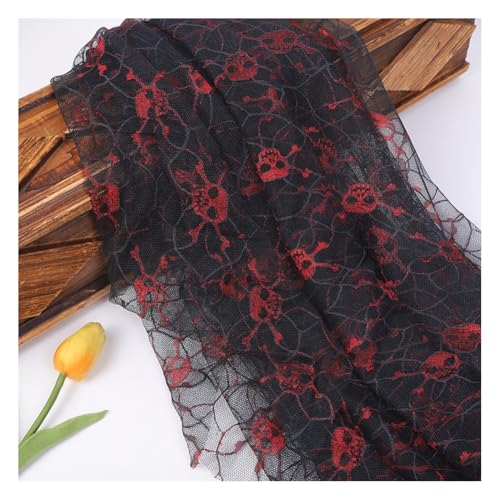 Wisafory Halloween Spitzenstoff mit Totenkopf-Motiv 150 cm x 90 cm Breite Nähstoff Gothic Netzstoff Transparenter Spitzenmaterial Kleidungszubehör für Heimdekoration Tischdecken 4# Wisafory Halloween Spitzenstoff mit Totenkopf-Motiv 150 cm x 90 cm Breite Nähstoff Gothic Netzstoff Transparenter Spitzenmaterial Kleidungszubehör für Heimdekoration Tischdecken 4# von Wisafory