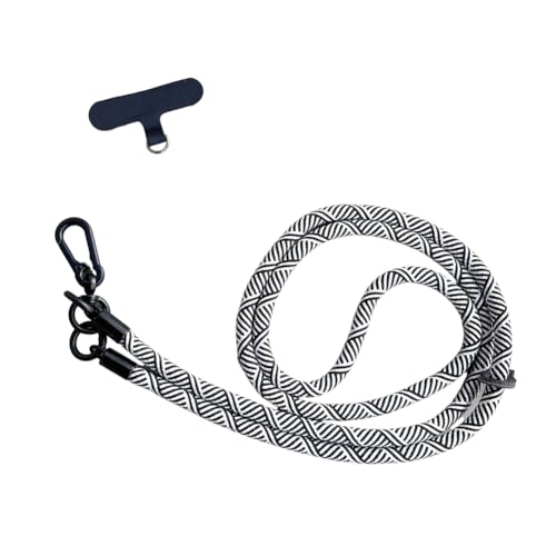 Wisafory Handy Kette Universal zum Umhängen Handy Umhängeband Schlüsselband mit Universelles Pad Smartphonekette Handyband Handy Lanyard Handy Anhänger Trageband für alle Smartphones schwarz+weiß Wisafory Handy Kette Universal zum Umhängen Handy Umhängeband Schlüsselband mit Universelles Pad Smartphonekette Handyband Handy Lanyard Handy Anhänger Trageband für alle Smartphones schwarz+weiß von Wisafory