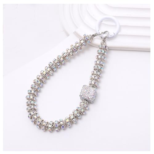 Wisafory Handykette Strass Telefonkette Glitzer Hand Lanyard Handyanhänger Handgelenkkette Schlüsselband Handschlaufe Handyband Kurze Telefon Kette Handyschmuck für Frauen Damen 4# von Wisafory