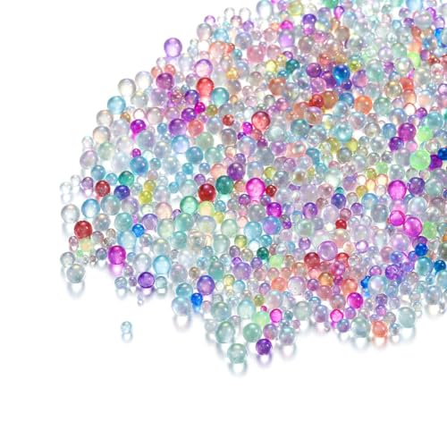 Wisafory Mini-Glasperlen ohne Loch Bunte Wasserblasenperlen Seifenblasen-Perlen 3D-Nagelkunst-Dekoration Micro Caviar Beads für Harz Crafting Und Nail Arts Design Epoxidharz Mischfarben 100g von Wisafory