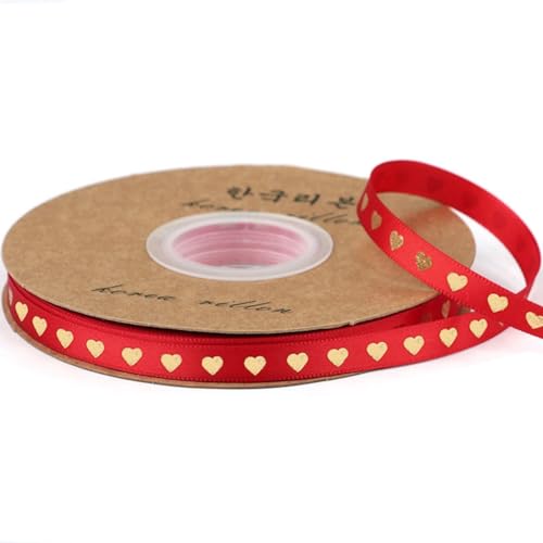 Wisafory Satinband 45m x 10mm Herz Bedrucke Dekoband Geschenkband Gold Leinenband Satin Schleifenband Stoffband Zierband für DIY Basteln Hochzeit Geburtstag Geschenkverpackung Rot Wisafory Satinband 45m x 10mm Herz Bedrucke Dekoband Geschenkband Gold Leinenband Satin Schleifenband Stoffband Zierband für DIY Basteln Hochzeit Geburtstag Geschenkverpackung Rot von Wisafory