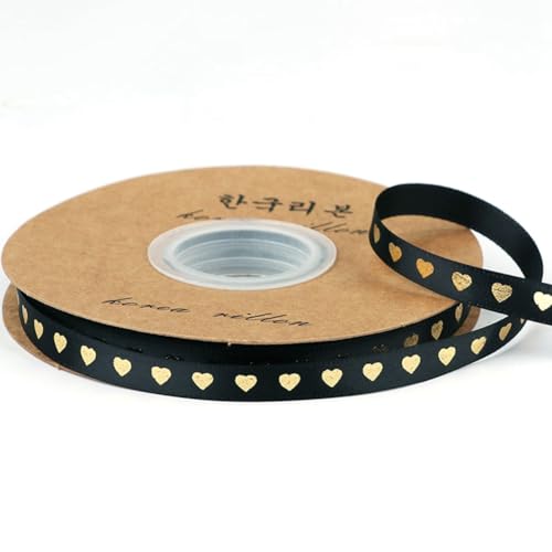 Wisafory Satinband 45m x 10mm Herz Bedrucke Dekoband Geschenkband Gold Leinenband Satin Schleifenband Stoffband Zierband für DIY Basteln Hochzeit Geburtstag Geschenkverpackung Schwarz Wisafory Satinband 45m x 10mm Herz Bedrucke Dekoband Geschenkband Gold Leinenband Satin Schleifenband Stoffband Zierband für DIY Basteln Hochzeit Geburtstag Geschenkverpackung Schwarz von Wisafory
