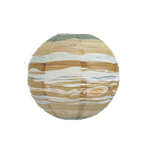 Wisafory Sonnensystem Planeten Papierlaternen Hängende Planeten Lampions Rund Papierlaternen Sonnensystem Laterne Dekorationen für Kinder Party Kinderzimmer Dekorationen (12 Zoll) Khaki 1 Stück von Wisafory