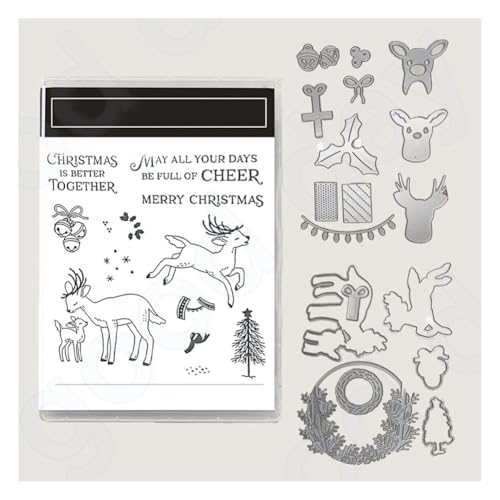 Wisafory Stempel und Stanzschablonen Set Stempel und Stanzformen Silikonstempel und Stanzen Set Weihnachts Stanzformen Schablonen für DIY, Scrapbooking, Grußkarten, Geschenkkarton-Dekoration 3# Wisafory Stempel und Stanzschablonen Set Stempel und Stanzformen Silikonstempel und Stanzen Set Weihnachts Stanzformen Schablonen für DIY, Scrapbooking, Grußkarten, Geschenkkarton-Dekoration 3# von Wisafory