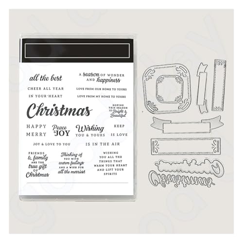 Wisafory Stempel und Stanzschablonen Set Stempel und Stanzformen Silikonstempel und Stanzen Set Weihnachts Stanzformen Schablonen für DIY, Scrapbooking, Grußkarten, Geschenkkarton-Dekoration 6# Wisafory Stempel und Stanzschablonen Set Stempel und Stanzformen Silikonstempel und Stanzen Set Weihnachts Stanzformen Schablonen für DIY, Scrapbooking, Grußkarten, Geschenkkarton-Dekoration 6# von Wisafory