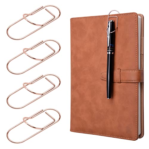 Wisdompro 12 Stück Stifthalter Notizbuch Metall, 2,1 x 6 cm Stift Clip für Notizbuch Bücher Journal Klemmbrett, Büroklammern Groß für Fast Jede Stiftgröße (Roségold) von Wisdompro