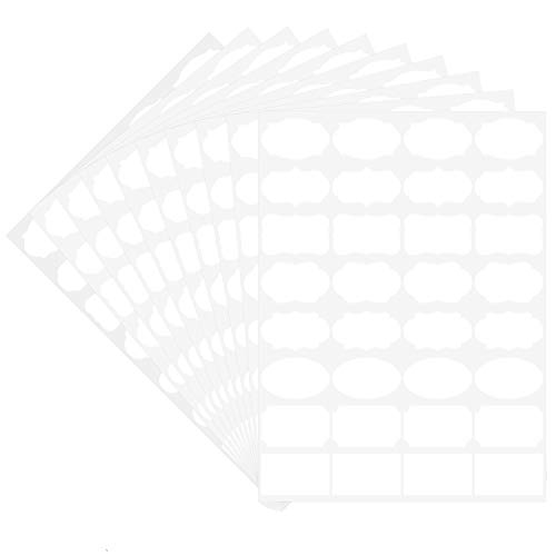 Wisdompro 320 Stück Weiß Gefrieretiketten, Etiketten Selbstklebend für Tiefkühlkost, Aufkleber zum Beschriften für Behälter, Gläser, Gewürze, Glas (10 Blatt) von Wisdompro
