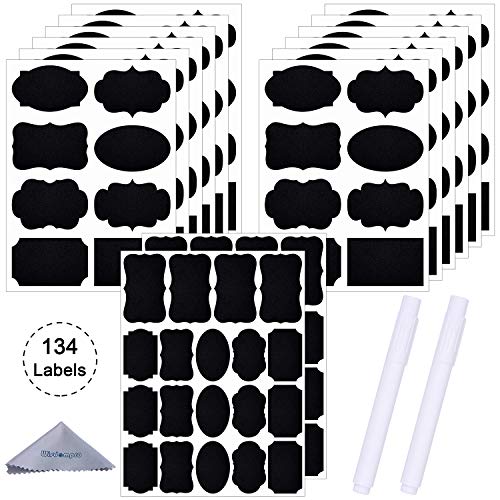 Wisdompro Etiketten Selbstklebend Schwarz 134 Stück mit 2 Kreidestift, Wiederverwendbare Aufkleber zum Beschriften, Etiketten Vorratsdosen Küche für Glasflaschen, Gewürzgläser, Marmeladenglas Wisdompro Etiketten Selbstklebend Schwarz 134 Stück mit 2 Kreidestift, Wiederverwendbare Aufkleber zum Beschriften, Etiketten Vorratsdosen Küche für Glasflaschen, Gewürzgläser, Marmeladenglas von Wisdompro