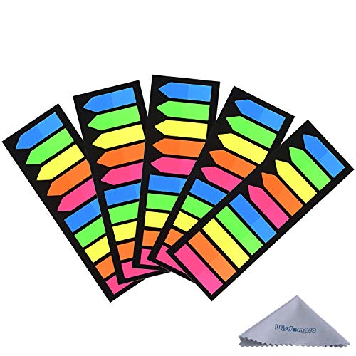 Wisdompro Haftnotizen 1000 Stück, Sticky Notes Transparent Schreibbar und Repositionierbar, Fluoreszierende Farben Klebezettel zum Markieren, Hinweis und Hervorheben - 5 Farben, 5 Sets Wisdompro Haftnotizen 1000 Stück, Sticky Notes Transparent Schreibbar und Repositionierbar, Fluoreszierende Farben Klebezettel zum Markieren, Hinweis und Hervorheben - 5 Farben, 5 Sets von Wisdompro