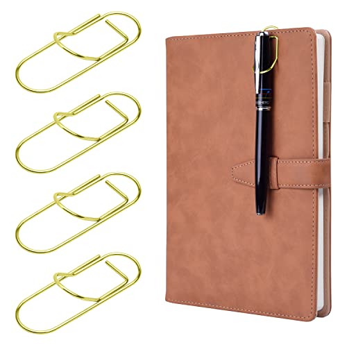 Wisdompro 12 Stück Stifthalter Notizbuch Metall, 2,1 x 6 cm Stift Clip für Notizbuch Bücher Journal Klemmbrett, Büroklammern Groß für Fast Jede Stiftgröße (Gold) von Wisdompro