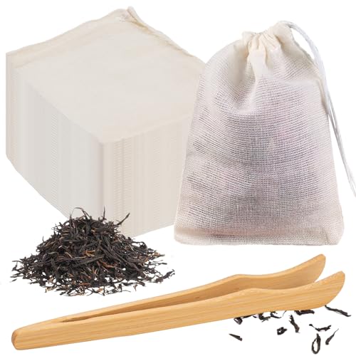 Gewürzsäckchen zum Kochen, 50 Stück 6 X 8cm Baumwoll Musselin Beutel mit Kordelzug Säckchen Stoffbeute für Tee, Kaffee, Filter, Gewürze Gewürzsäckchen zum Kochen, 50 Stück 6 X 8cm Baumwoll Musselin Beutel mit Kordelzug Säckchen Stoffbeute für Tee, Kaffee, Filter, Gewürze von WiseJoy