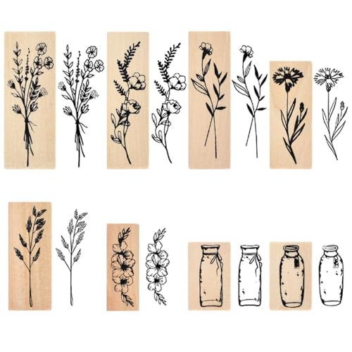 8 Stück Pflanze Mustern Stempel, Vintage Holzstempel zum Basteln, Stempel Holz mit Natürliche Pflanzen Mustern, Natürliche Blumen Holz Stempel zum Basteln Geschenkanhänger, DIY Fotoalben, Sammelalben 8 Stück Pflanze Mustern Stempel, Vintage Holzstempel zum Basteln, Stempel Holz mit Natürliche Pflanzen Mustern, Natürliche Blumen Holz Stempel zum Basteln Geschenkanhänger, DIY Fotoalben, Sammelalben von Wisebom