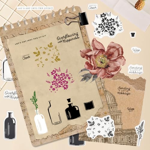 Silikonstempel, Stempel und Stanzen Set, Transparente Stempel Silikon, Stempel und Stanzformen für Die Kartenherstellung, Stempel Silikon Blumen, für Grußkarten, Fotoalbum, DIY Scrapbooking von Wisebom