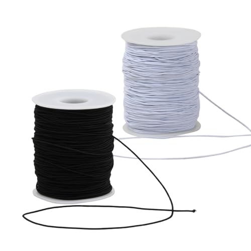 Wisebom 2 Rollen Elastisch Faden, 1mmx100m Schwarz Weiß Gummiband für Armbändern Gummikordel Stretch Fabric Crafting Beading Cord Faden für Armbändern, Halsketten, Schmuck Herstellung und DIY Wisebom 2 Rollen Elastisch Faden, 1mmx100m Schwarz Weiß Gummiband für Armbändern Gummikordel Stretch Fabric Crafting Beading Cord Faden für Armbändern, Halsketten, Schmuck Herstellung und DIY von Wisebom
