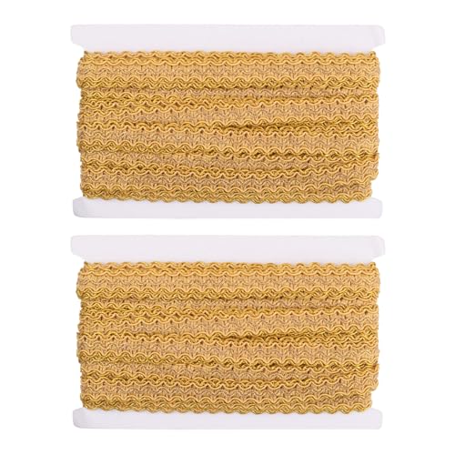 Wisebom 24m Metallische Gewebte Flechtborte Woven Trim 15mm Metallic Gewebte Borte Glänzender Gewebter Zopfbesatz Gold Dekorative Stoffband für Vorhangpolster, Heimdekoration, Handwerk von Wisebom