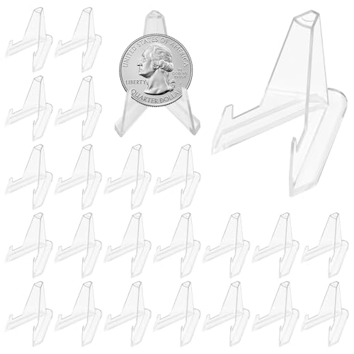 Wisebom Acryl-Staffelei Kartenständer Acryl Mini Staffelei acryl Staffele i Acry l Kartenständer Mini Acry l Ständer Karten ständer für Sammelkarten für Anzeigen Karten (24, 55*55*35mm) von Wisebom