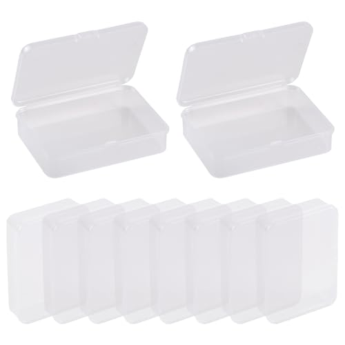 Wisebom Kleine Aufbewahrungsboxen 10Pcs Aufbewahrungsbox mit Deckel Klein Plastikbox Sortierbox Aufbewahrung Organisator für Spielkarten Kleine Gegenstände Perlen Pillen Schmuck(10,5 x 7,5 x 2,5cm) von Wisebom