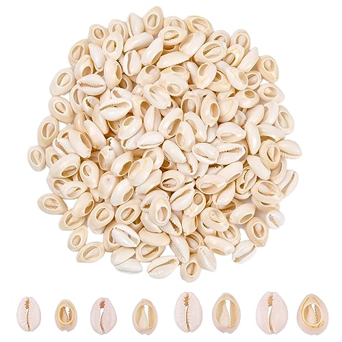 Wisebom Natürlichen Muscheln Perlen 200PCS Bastelnmuscheln mit Löcher Beige Spirale Kauri Muscheln Elite Muschel Perlen 14-15mm Muschelperlen für DIY Schmuck Machen oder Deco Handwerk von Wisebom