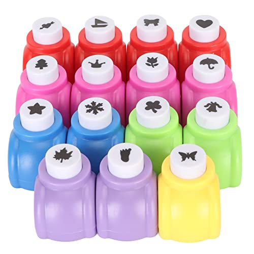 15 Stück Motivstanzer Set, Papierstanzer Motivlocher Stanzer Set Mini Ausstanzer Kinder Motivstanzer, Motivlocher Stanzer Set für DIY-Geschenkkarten,Geschenkanhänger, Basteln, Scrapbooking, Fotos von Wisecoco