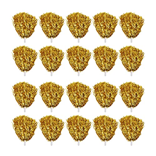 20 Stück Cheerleading Pompons, 8,4 cm Cheerleader Jubeln Pom Poms mit Schlagstockgriff, Jubelnde Truppe Handblume zum Erwachsene Mannschaft Geist Sport Spiel Tanzparty von Wisecoco