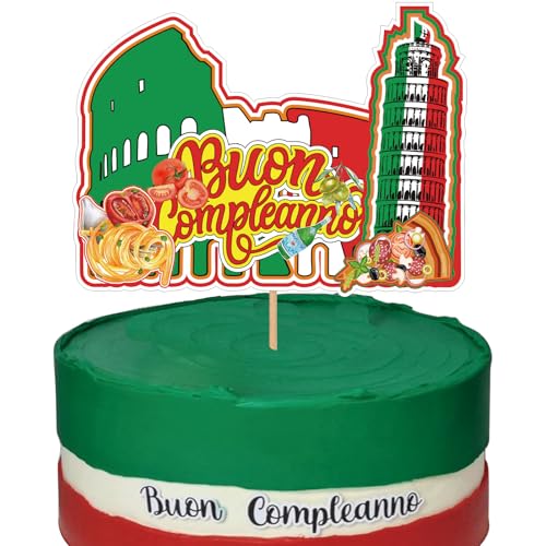 Buon Compleanno Italienische Motto-Party-Dekoration, italienische Kuchendekoration in Rot, Weiß und Grün, italienische Farben, für Geburtstagspartys, Babyparty-Dekorationen Buon Compleanno Italienische Motto-Party-Dekoration, italienische Kuchendekoration in Rot, Weiß und Grün, italienische Farben, für Geburtstagspartys, Babyparty-Dekorationen von WishFirst