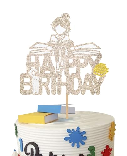 Tortenaufsätze für Mädchen, zum Lesen, für Buchclub, Geburtstag, Party, Buchliebhaber, Kuchendekorationen für Studenten, Mädchen, Roségold, Glitzer Tortenaufsätze für Mädchen, zum Lesen, für Buchclub, Geburtstag, Party, Buchliebhaber, Kuchendekorationen für Studenten, Mädchen, Roségold, Glitzer von WishFirst