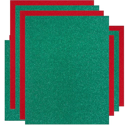 20 Blatt Glitzer Dickes Papier Karton Blanko für DIY Geburtstag Hochzeit Party Supplies Einladungskarten Herstellung 8,5 x 11 Zoll (Weihnachten Grün Rot) von Wishop