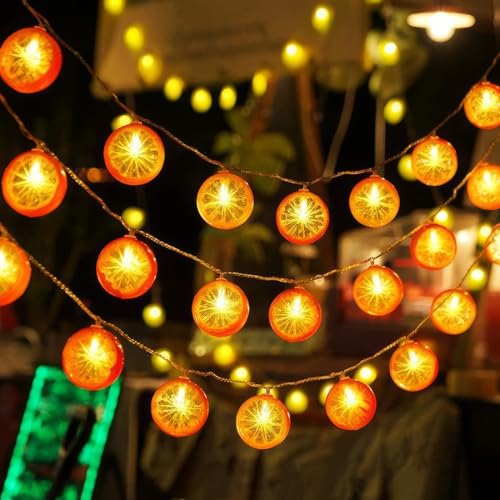 Lichterkette Orange, 150cm 10LED Orangenscheiben Lichterketten Batteriebetrieben, lichterkette sommer, Dekorative Lichter für Kinderwagen, Fairy Lights für Garten, Hochzeit, Innen Lichterkette Orange, 150cm 10LED Orangenscheiben Lichterketten Batteriebetrieben, lichterkette sommer, Dekorative Lichter für Kinderwagen, Fairy Lights für Garten, Hochzeit, Innen von Wishstar