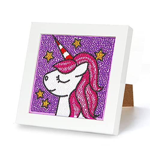 Wishstar Diamond Painting Einhorn Kinder Mädchen,5D DIY Einhorn Diamant Painting Pferde,Mosaik Bastelset Kinder Diamant Paint Full Mosaikherstellung Kits für Geschenk Home Room Wand Decor 15x15 cm von Wishstar