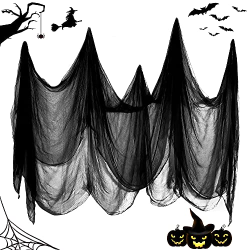 Wishstar Halloween Gruselige Stoffe 120 * 500cm, Schwarzer Stoff Halloween Dekoration, Gruseliges Käsetuch, Gruselige Schwarz Tuch, Horror Cover Gaze für Gothic Dekoration, Garten im Freien. Wishstar Halloween Gruselige Stoffe 120 * 500cm, Schwarzer Stoff Halloween Dekoration, Gruseliges Käsetuch, Gruselige Schwarz Tuch, Horror Cover Gaze für Gothic Dekoration, Garten im Freien. von Wishstar