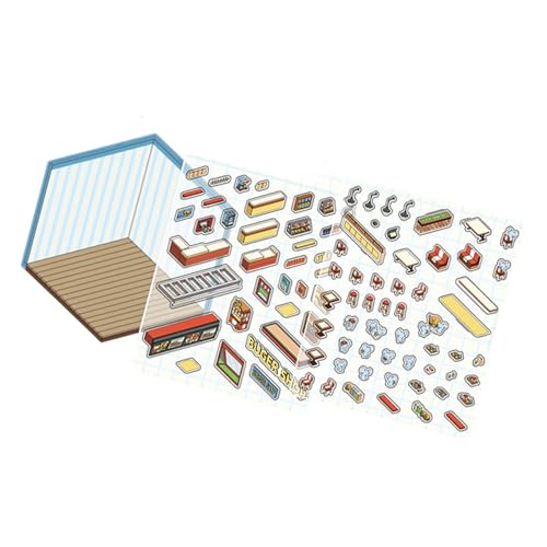 -Haus-Aufkleber-Set, Cartoon-Miniatur-Haus-Szenen-Aufkleber, zum Selbermachen, Aufkleber für Erwachsene, Zimmer-Aufkleber-Buch für Erwachsene und Kinder, verbringen die Zeit -Haus-Aufkleber-Set, Cartoon-Miniatur-Haus-Szenen-Aufkleber, zum Selbermachen, Aufkleber für Erwachsene, Zimmer-Aufkleber-Buch für Erwachsene und Kinder, verbringen die Zeit von Wisylizv