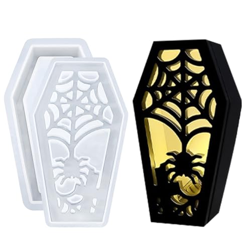 Halloween Silikonform - Kreative Form mit Detailstruktur | Flexibles Silikon Lampenschirm Gießform | Harzform für Handwerk Dekoration | Schimmereffekt für Wohnzimmer Bücherregal Esstisch von Wisylizv