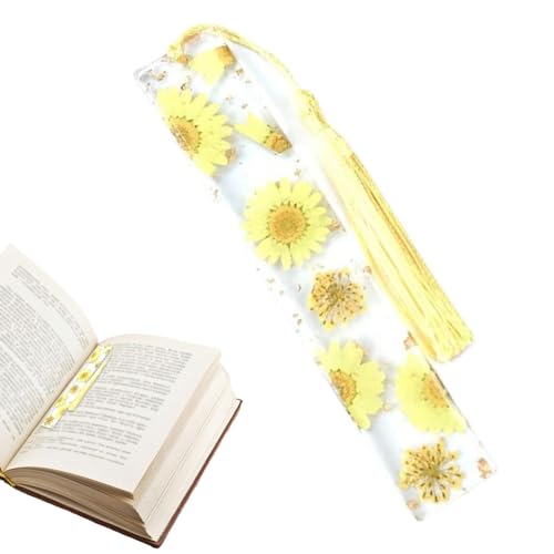 Harz-Lesezeichen,Transparentes Gänseblümchen-Trockenblumen-Epoxidharz-Lesezeichen | Schöne Geschenke für Bastelbuch-Liebhaber mit Blumenmuster zur Steigerung des Leseinteresses Harz-Lesezeichen,Transparentes Gänseblümchen-Trockenblumen-Epoxidharz-Lesezeichen | Schöne Geschenke für Bastelbuch-Liebhaber mit Blumenmuster zur Steigerung des Leseinteresses von Wisylizv