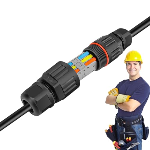 Junction Box Outdoor Cable - Outdoorr -Kabelanschluss | Wasserdichtes Junctiion für Elektrodraht | Regensicherer Klemme Block 2 in 2 Out 3 iin 3 Outt Cold Press Cablle Connectorr von Wisylizv