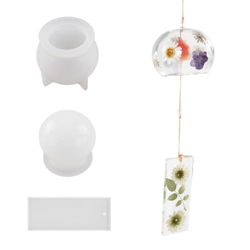 Kristall-Epoxidharz-Form, Silikon-Windspielform | Epoxidformen Bastelzubehör - Windglocken-Dekorationen, Silikonharz-Formen-Set, langlebige Silikonformen für Harz, Geschenk für Kinder zum Harzgießen von Wisylizv
