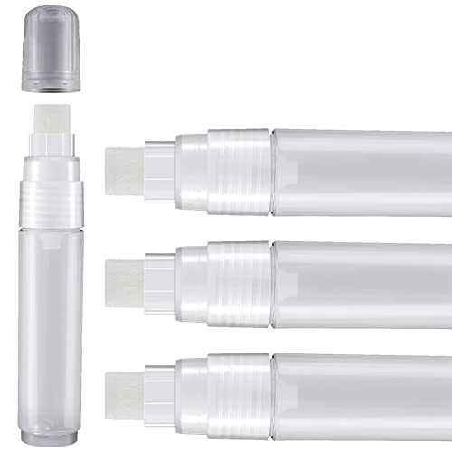 Wisyurt 4Er-Pack Lackstifte 15 Mm Leerer Acryl-Permanentmarker, Klarer WeißEr Markerstift, Feine Spitze, Leer, NachfüLlbar von Wisyurt