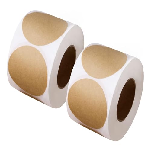 1,5 Zoll große, naturbraune Kraft-Aufkleber (500 pro Rolle) Rund Etiketten Marmelade Selbstklebend, Für Ladenbesitzer, Handwerker, Organisation, Gläser Und Dosenetiketten (Braun, 2.5 cm) von WitBicg