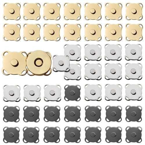 Magnetverschluss Für Taschen, 14 Stücke Magnet Verschluss Tasche, 14 mm Magnetknopf Zum Annähen Geeignet Zum Nähen, Handwerk, Gepäck, Kleidung, Leder, Knopfverbinder, Kleidungsnähen (3 Farben) von WitBicg