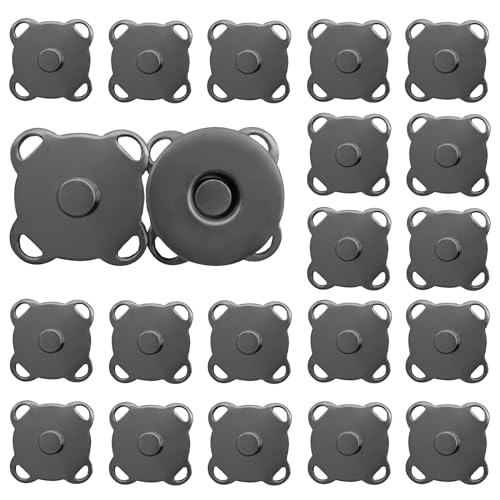 Magnetverschluss Für Taschen, 14 Stücke Magnet Verschluss Tasche, 14 mm Magnetknopf Zum Annähen Geeignet Zum Nähen, Handwerk, Gepäck, Kleidung, Leder, Knopfverbinder, Kleidungsnähen (Schwarz) von WitBicg