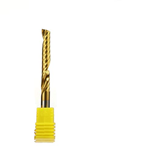 1pc 4mm / 6mm Schaft TiN-Beschichtung CNC-Fräser Spiral Gravur Bit Hartmetall 1 Flute CNC-Fräser (Größe : D4X25X45L) von Without brand
