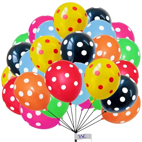 25,4 cm große mehrfarbige Luftballons mit Punkten, Latex-Luftballons, Geburtstagsparty, Ballon-Dekoration für Hochzeit, Babyparty, Abschlussfeier, Jahrestag, Anlässe 25,4 cm große mehrfarbige Luftballons mit Punkten, Latex-Luftballons, Geburtstagsparty, Ballon-Dekoration für Hochzeit, Babyparty, Abschlussfeier, Jahrestag, Anlässe von Witty Cuties